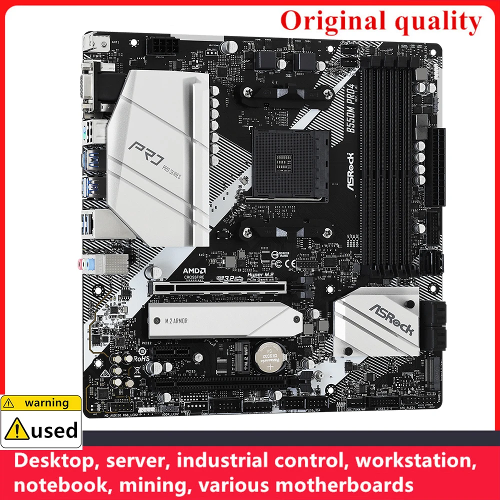 Imagem -03 - Soquete de Motherboards Am4 Ddr4 128gb para Amd Desktop B550 Mainboard m2 Nvme Usb 3.0 Asrock-b550m Pro4