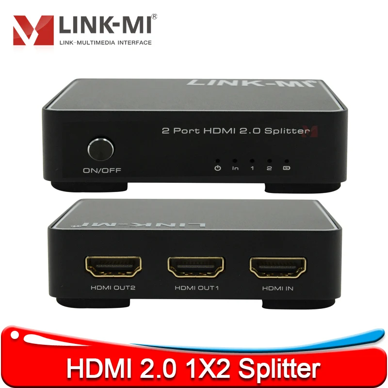 4K HDMI スプリッター 1 入力 2 出力 TV およびプロジェクター用 HDMI スプリッター デュアル モニター用 1080P HDMI スプリッター