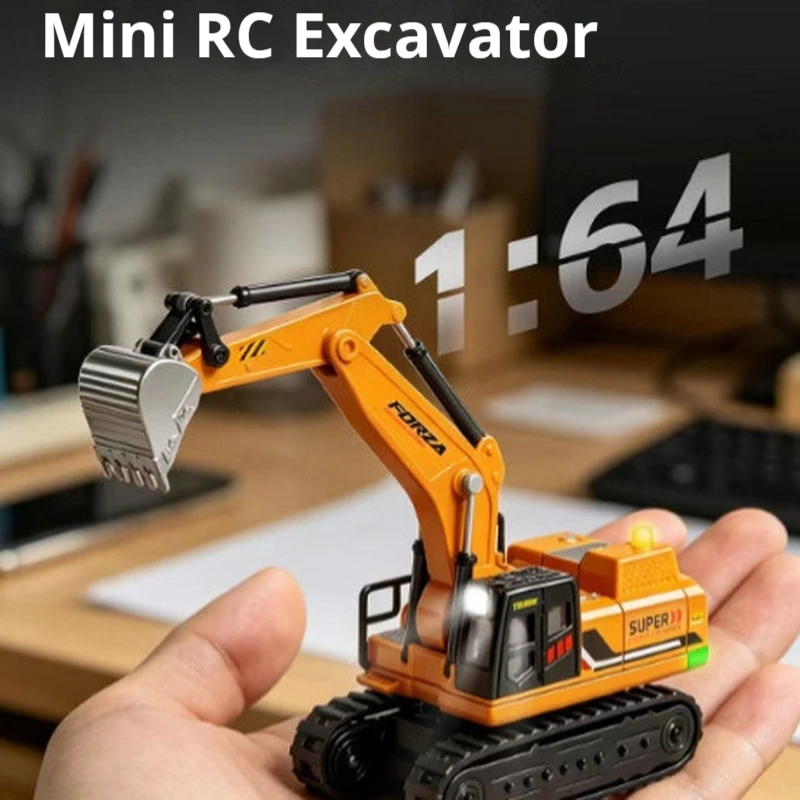 Weili 6402 Rc Excavator 1 To 64 Scale Alloy Simulation Model 340 Degree Rotation Sound Light Tracked Desktop For Adult Hobby