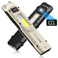 800LM USB Tactical Flashlight Waterproof COB Work Light W/Dual Switch & UV/Red Light for Camping Emergency Outdoor Activities