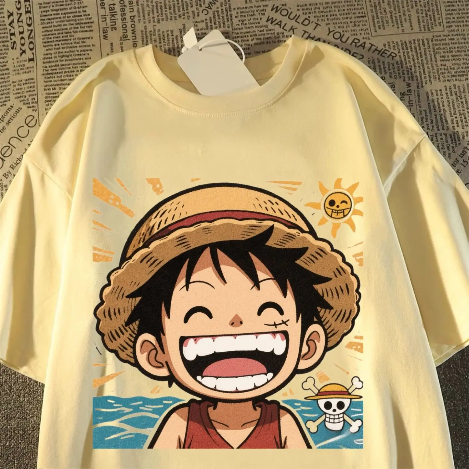 قطعة واحدة من القطن للأولاد والبنات بأكمام قصيرة تي شيرت لصيف 2025 جديد للطلاب الأطفال العصرية فضفاضة الكرتون تي شيرت علوي