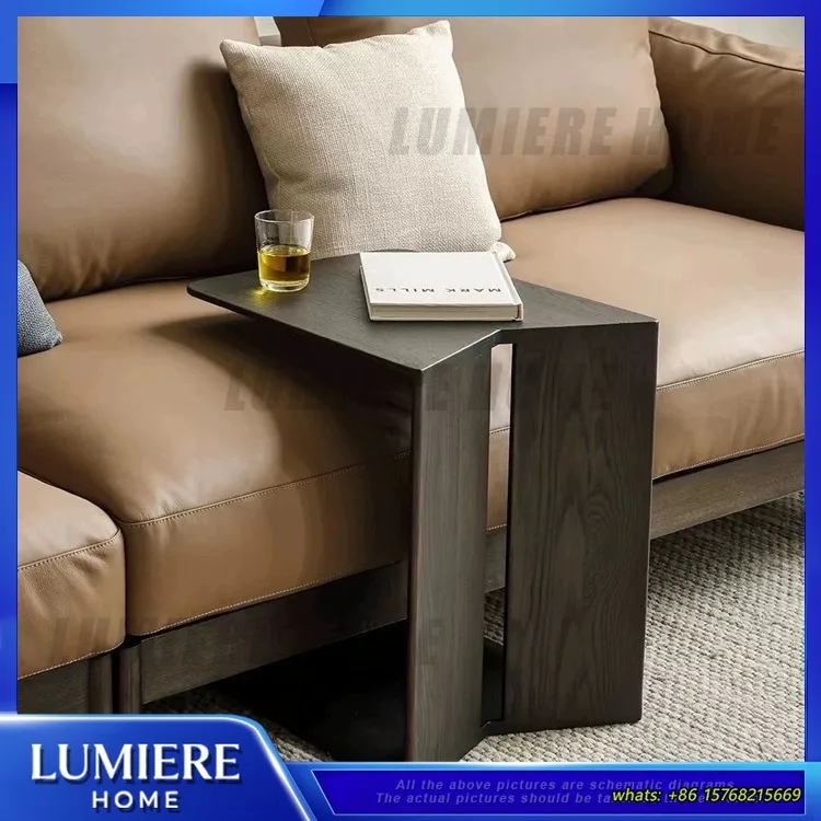 

Минималистичный деревянный угловой столик для гостиной, спальни, приставной столик, современный простой дизайн, приставной столик для дивана, домашнее использование