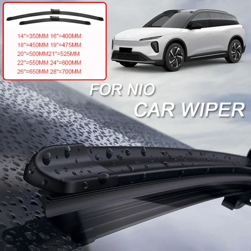 2PCS Car Front Windshield Rubber Wiper For NIO EC6 EC7 ES6 EL6 ES7 EL7 ES8 EL8 ET7 ET9 2020-2026 External Auto Accessories
