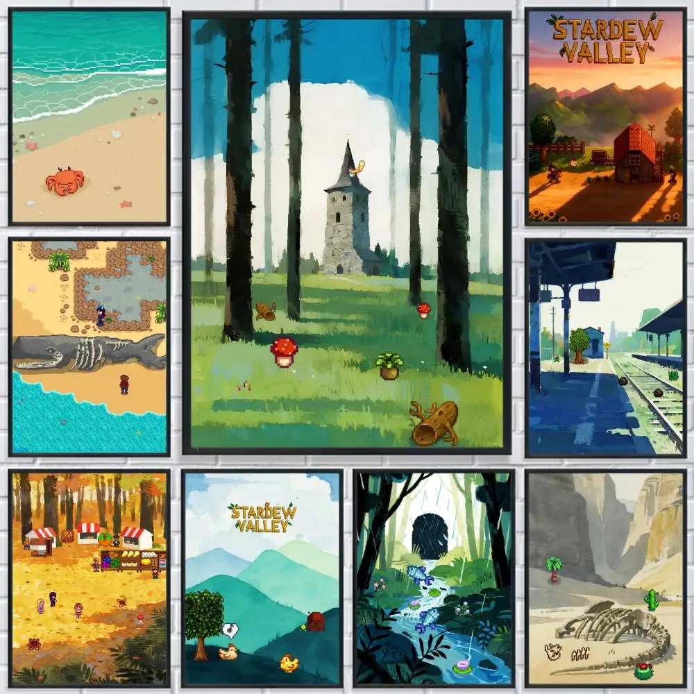 

S-Stardew Valley Simulation game Poster HD Print Personalized Canvas Wall Mural Art Photos for Living Room Home Decor Durable
