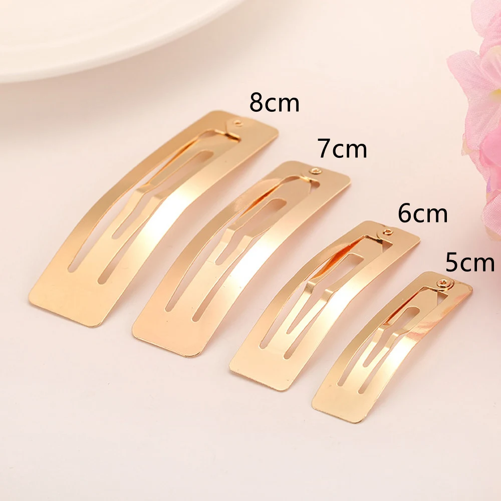 100 Stücke 5 cm 6 cm 7 cm 8 cm Rechteck BB Haarnadeln Basis Gold Silber Schwarz Snap Haarspangen für Handgemachte DIY Haarspangen Zubehör – Detail 5