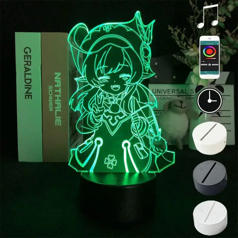 Klee Modelo 3D Night Light, Anime Japonês Nightlight, Projetor de 7 cores, Candeeiro de mesa LED, Decoração do quarto, Presente das crianças