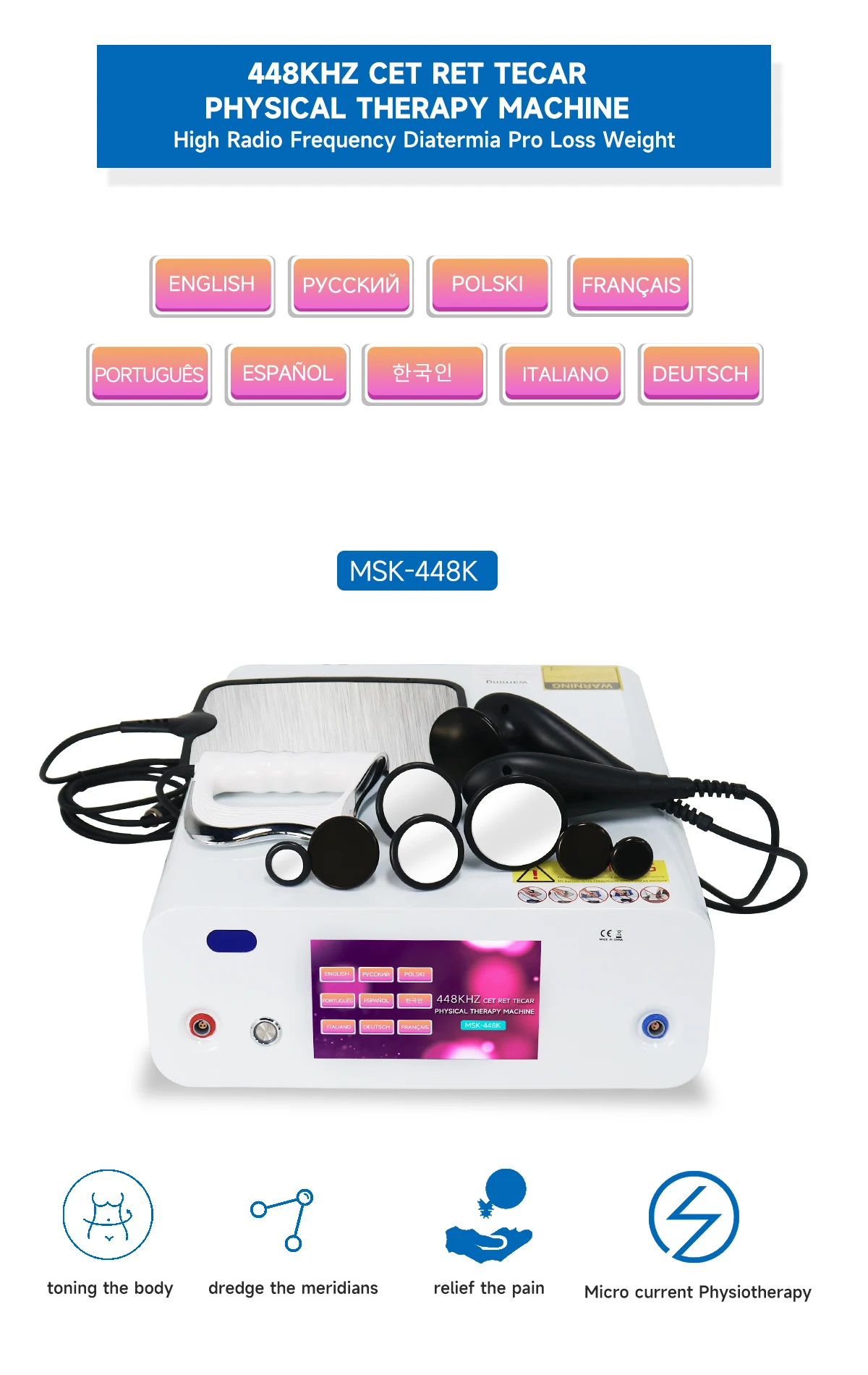 448KHZ INDIBA Physiotherapie-T – Radio Frequency Face Lift Machine Bewertung und Preis