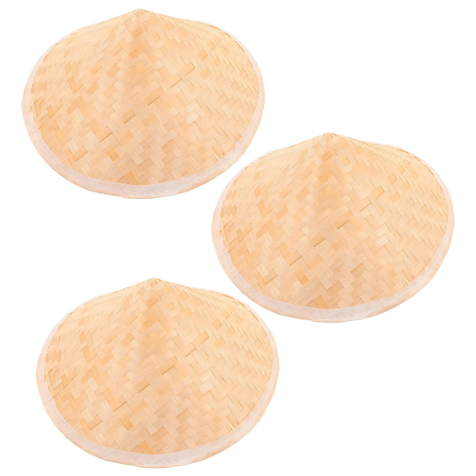 3 szt. Dziecięcy kapelusz bambusowy ręcznie robiony azjatycki stożkowy kapelusz słomkowy przeciwsłoneczny dla dzieci do samodzielnego malowania rękodzieło orientalne czapki do cosplay na zewnątrz do ogrodu