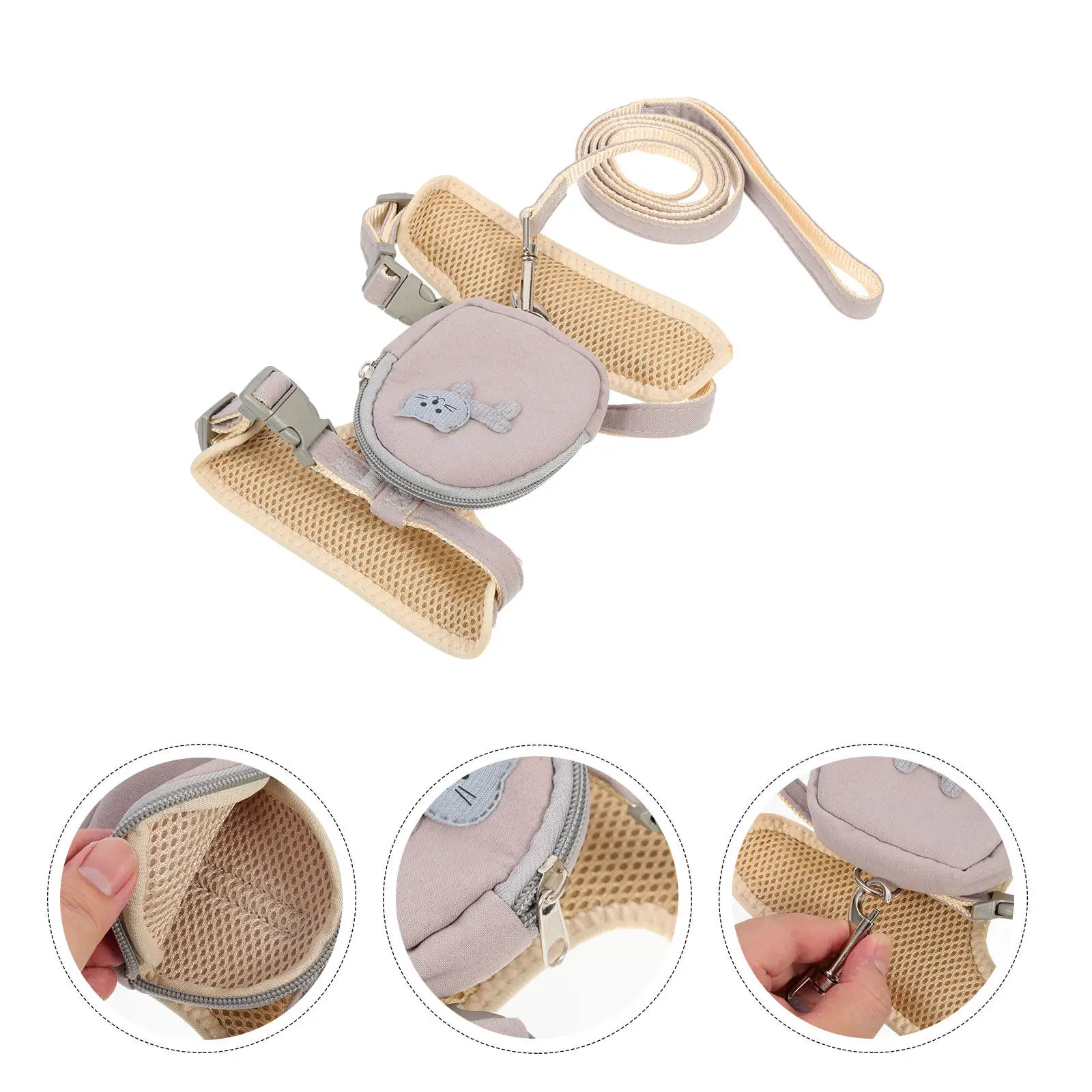 Adorable I Shaped Rabbit Pattern Cat Leash Set Adjustable Ou