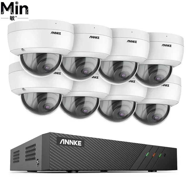 5MP Super HD 8 Channel PoE Security CCTV System with Mic Color Night Vision Works with Alexa