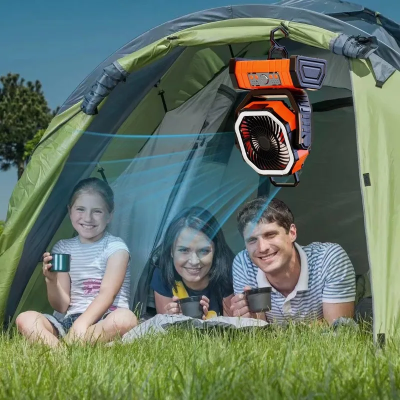 Imagem -05 - Iluminação Led Portátil ao ar Livre com Gancho Carregamento Usb Luz de Ventilador de Mesa Camping Caminhadas Pesca Piquenique Emergência 20000mah