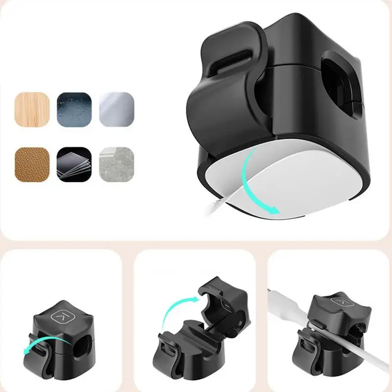 Adhesive Cable Organizer Portable Multifunctional Mini Compact Wire Clips For Cords Christmas Lights Under Desk Cable Winder