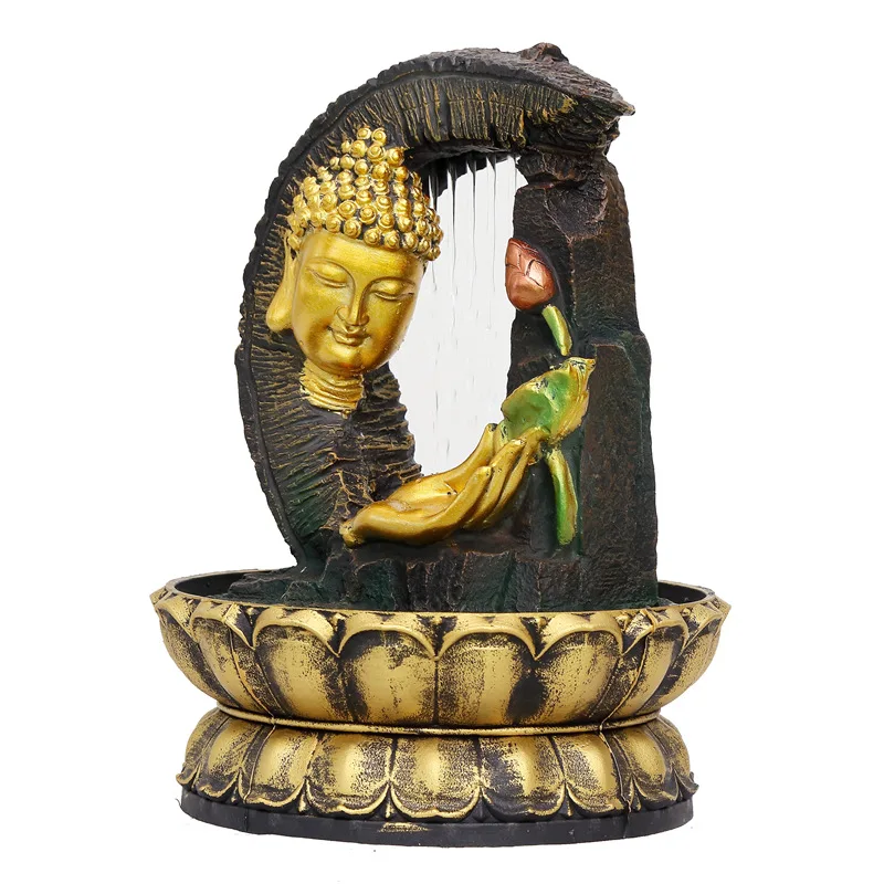 

# New Product Buddha Fountain Indoor Tabletop Buddhism Waterfall Table Fountain Resin Craft Ganesh Statue Buddha Water Fountai