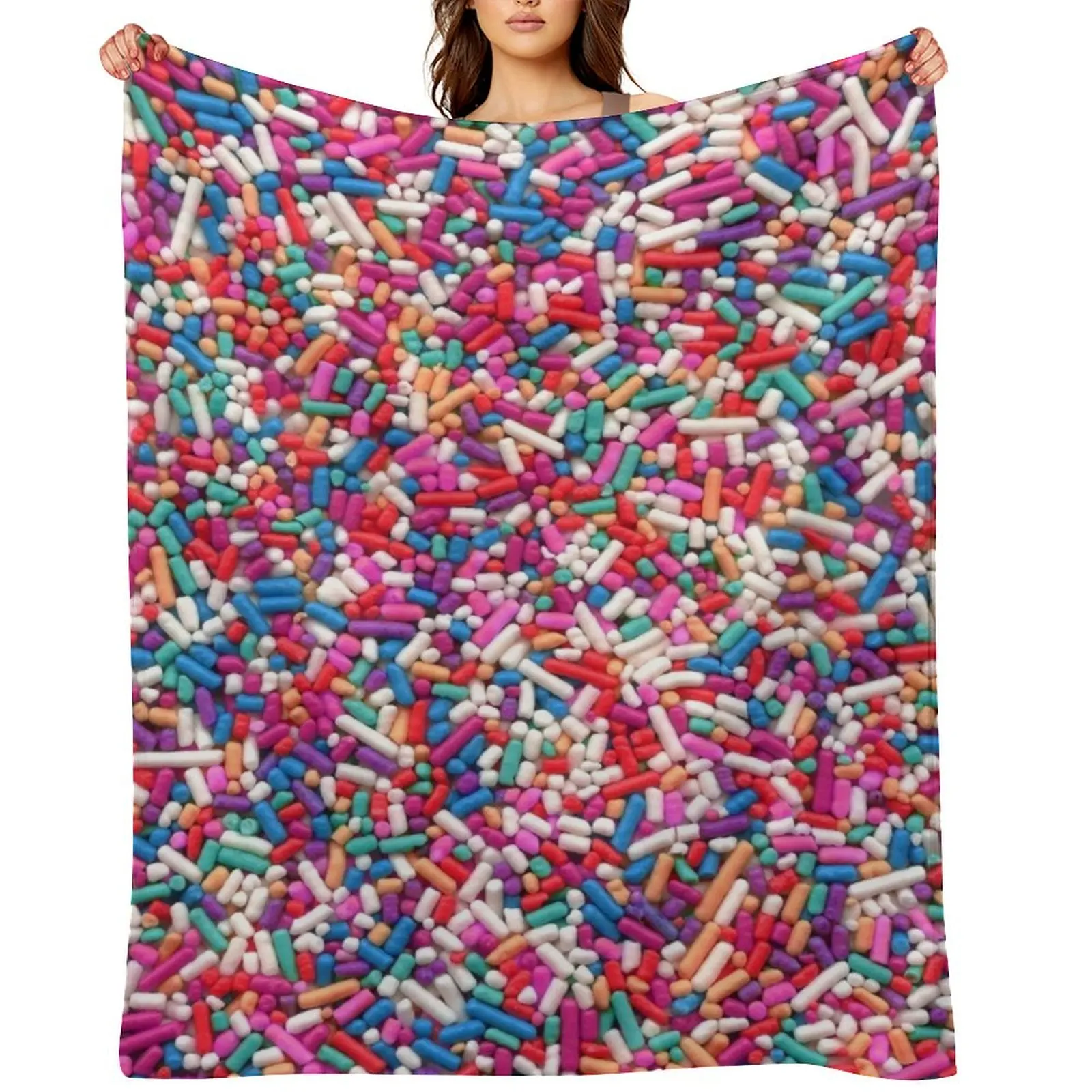 

Rainbow Sprinkles - Magenta Throw Blanket Stuffeds christmas decoration Blankets Sofas Of Decoration Heavy Blankets