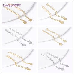 18K Gold Plated Brass With Tag Metal Extension Chains Connectors For DIY Necklace Bracelet Jewelry Making Supplies Wholesale