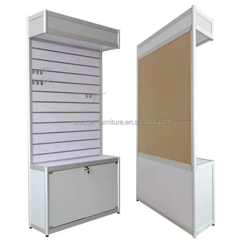 Mobile Phone Store Furniture Smart Phone Display Shelf with Slat Wall Display Accessories Wall Cabinet for Laptop Shop