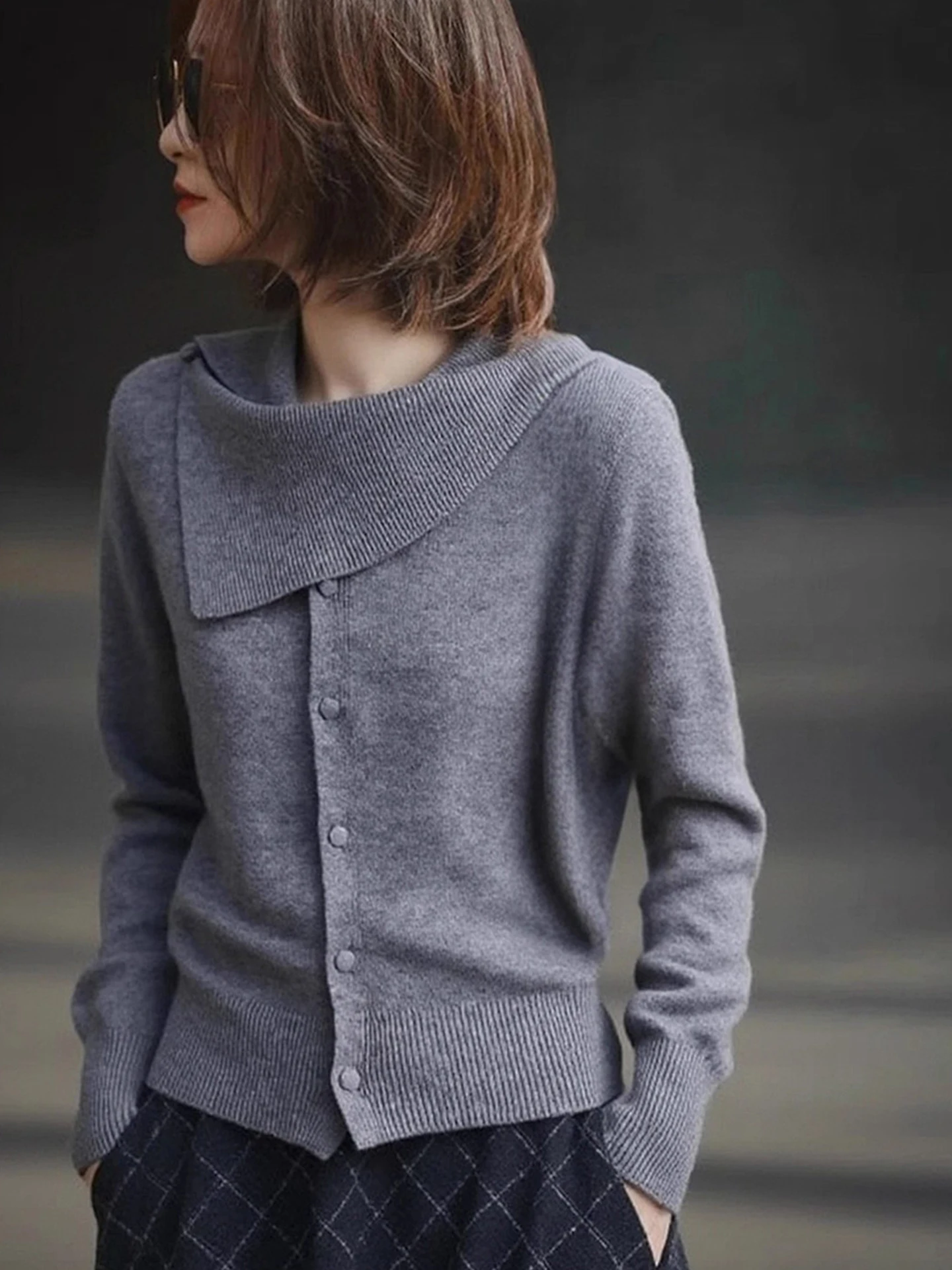 أنيقة نقية اللون طويلة Sve قاعدة irt التصميم الكوري محبوك الأعلى التخسيس المرأة Faionable تخفيف Sle متوسطة Softn #1