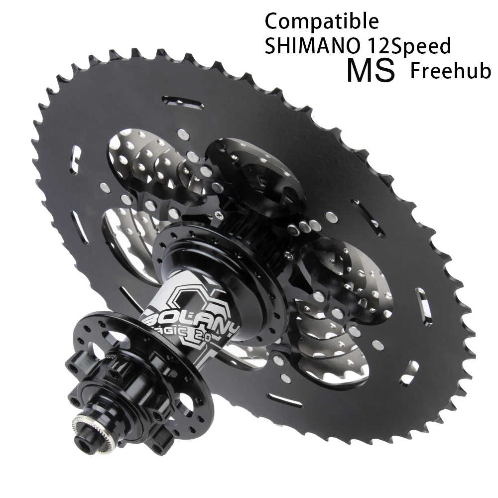 BOLANY K7 12v MS MTB Cassette Sprocket Bicycle Freewheel Cycling 10-50T 52T M6100 M7100 M8100 Fit For MS Hub Body