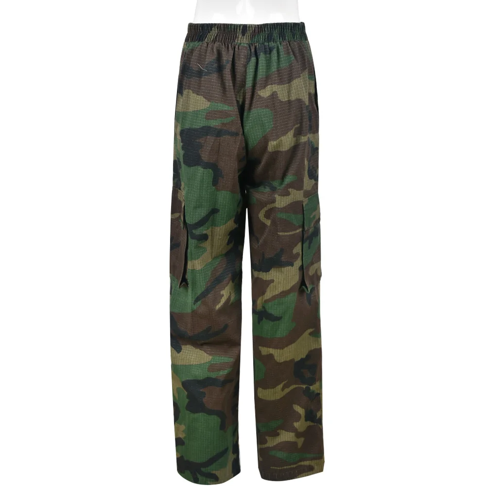 BKLD Streetwear Fashion 2025 Autumn New Pocket Irregular Camouflage Printed Casual Pants Clothes For Women High Waist Trousers