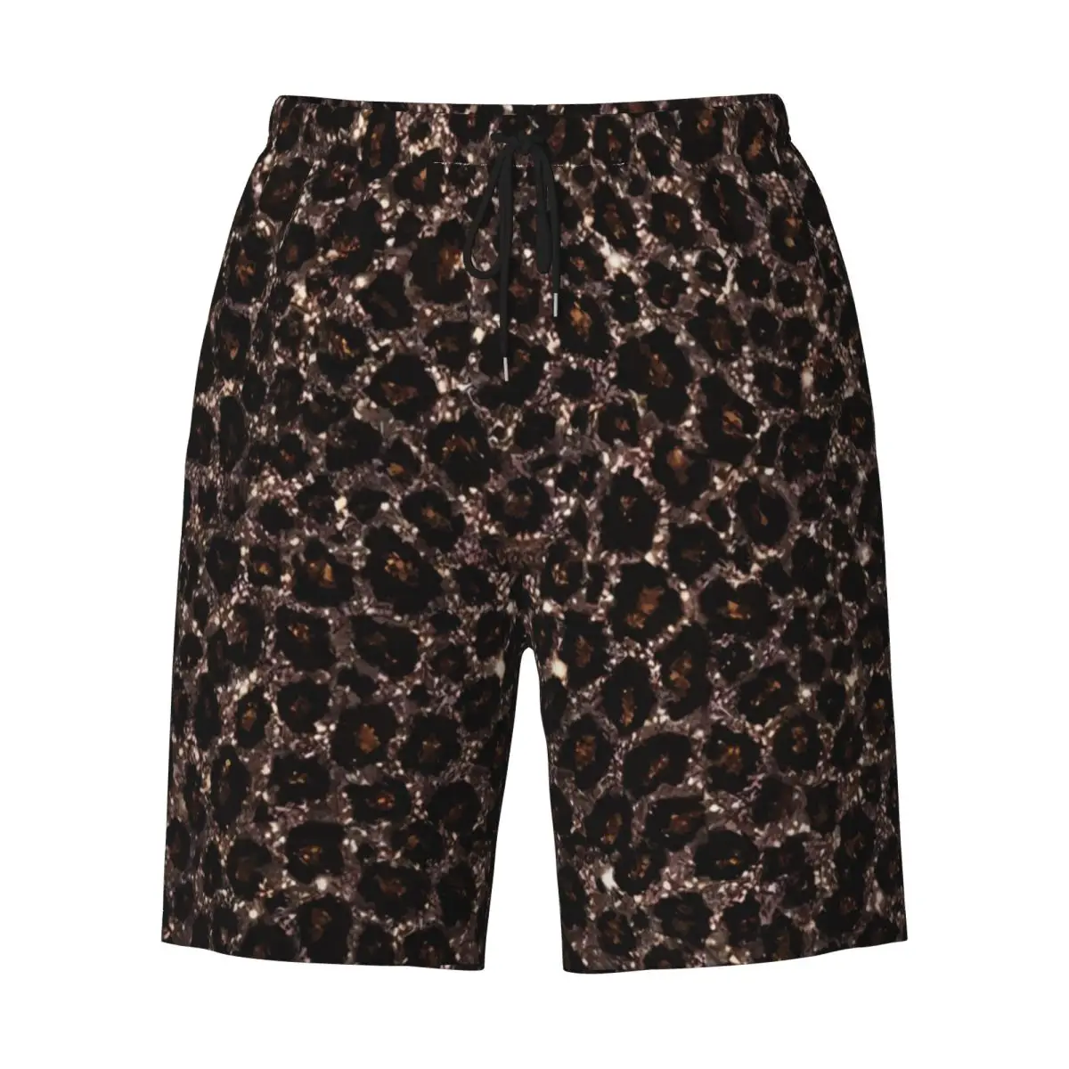Summer Gym Shorts Men Retro Brown Leopard Running Surf Animal Board Short Pants Y2K Funny Quick Dry Beach Trunks Large Size