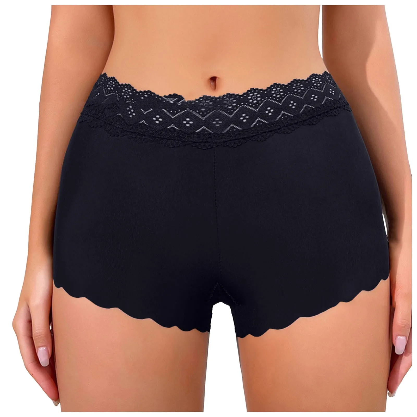 

Womens Boyshorts Underwear Soft Cotton Boxer Shorts Full Coverage Stretch Seamless Underwear For Women Lace Panel Sexy Panties