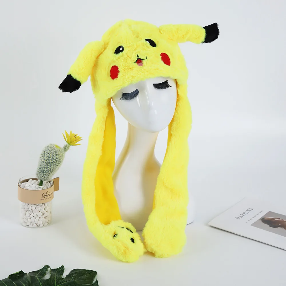 Pokemon Cosplay czapki, Cartoon zwierząt czapki Party Decor Pikachu zabawka na Halloween kapelusz nowość LED światła szalik uszy