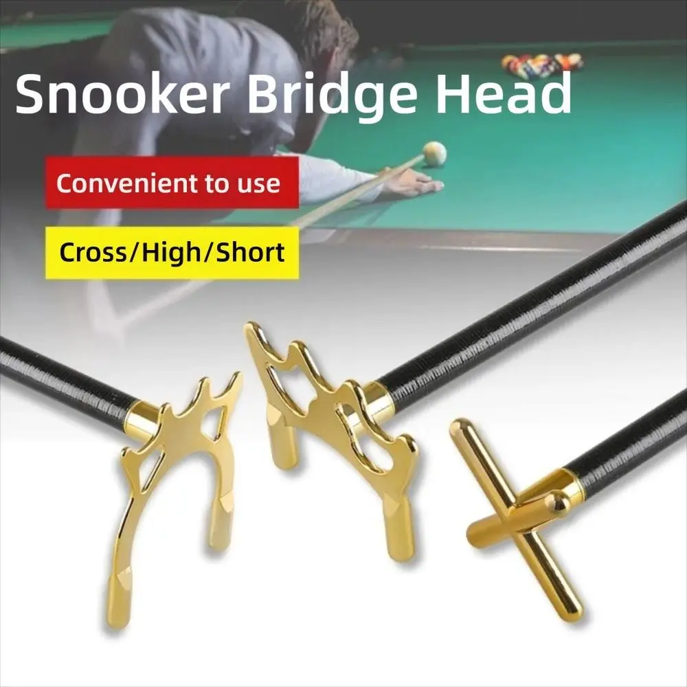 

Professional Portable Snooker Bridge Head With Rubber Sleeves Metal High Low Fork Crosshead Billiard Accessories