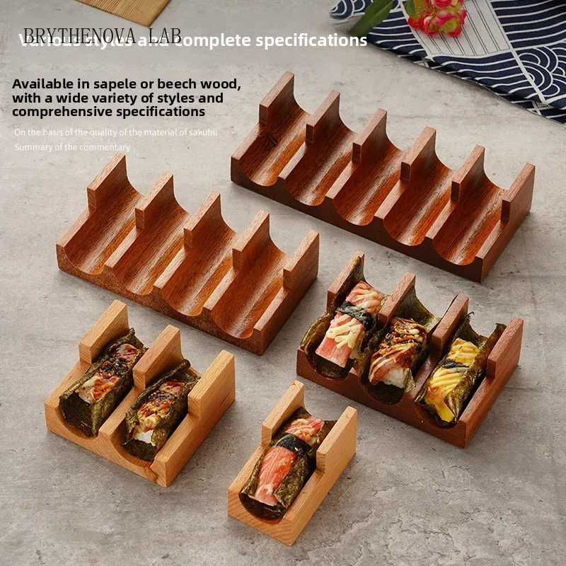 Sushi Wooden Rack Roll Sea Urchin Hand Rack Plate Creative French Tableware Western Dish Plate Japanese Sushi Saucer