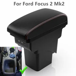 For Ford Focus 2 Mk2 2005 2006 2007 2008 2009 2010 2011 Car Armrest Box Arm Rest Center Console Storage Dual Layer