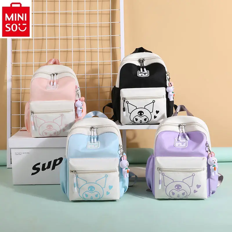 MINISO Sanrio Cartoon Hello Kitty Kuromi Printed Student Lightweight Large Capacity Multi functional Children's Backpack