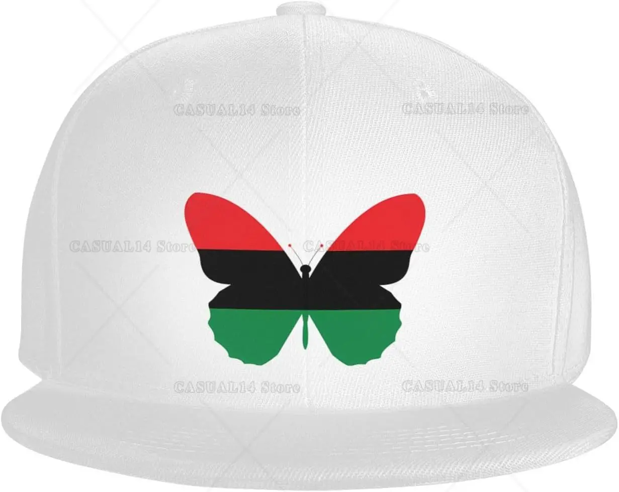 Black African American Afrocentric Funny Flat Bill Hat Adjustable Baseball Cap for Men Women