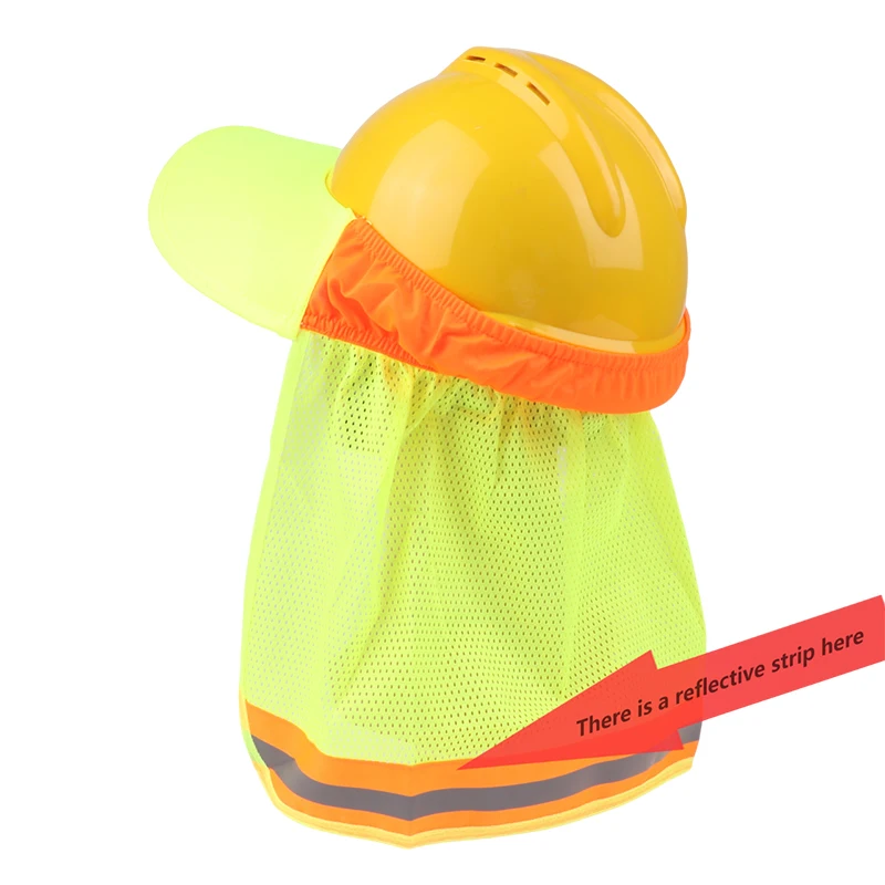 Protector solar de verano, sombrero duro, visera, escudo para el cuello, rayas reflectantes, accesorios para trabajadores al aire libre