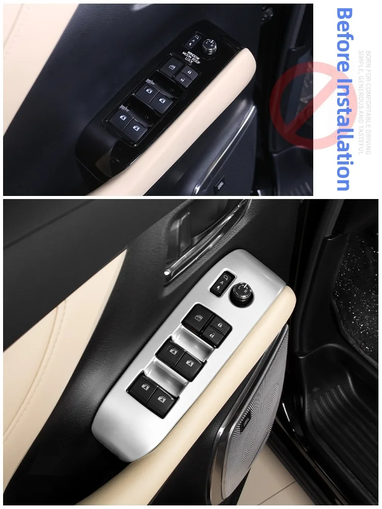Chrome Silver Car Roof Air Conditioning Window Panel Frame Sticker Cover Trim For Toyota Alphard / Vellfire 30 Series 2015-2023