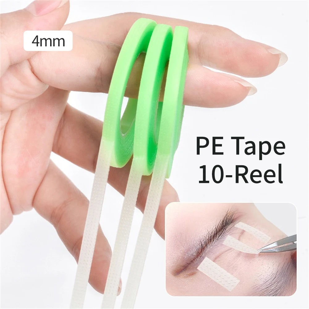 10PCS 4mm Width Eyelash Extension Tape Makeup Breathable Anti-allergy Easy to Tear Micropore Tape Professional Lashes Tape