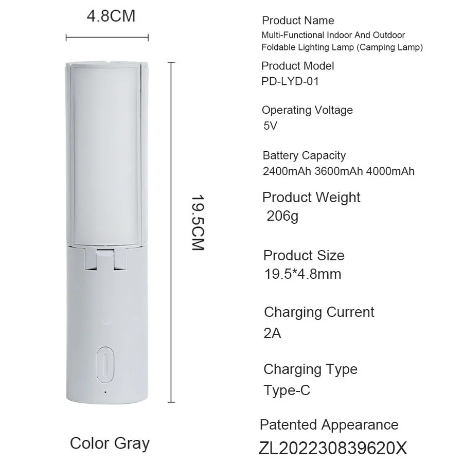 Folding Desktop Lighting Night Light Reading/Learning/Camping Hanging Light Charging Eye Protection Portable Outdoor Desk Lamp