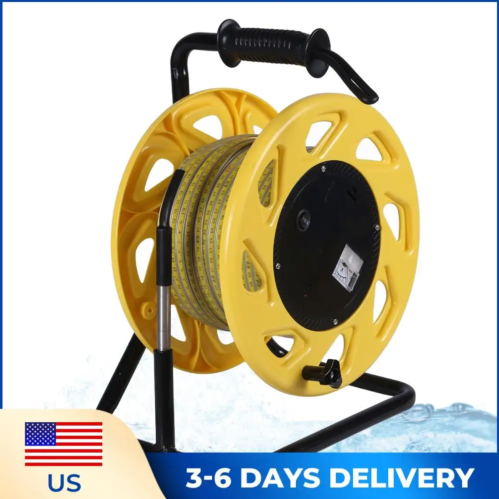 

50m Well Water Level Indicator with Fixed Probe and Steel Tape Underground Water Level Meter for Wells Boreholes Reservoirs