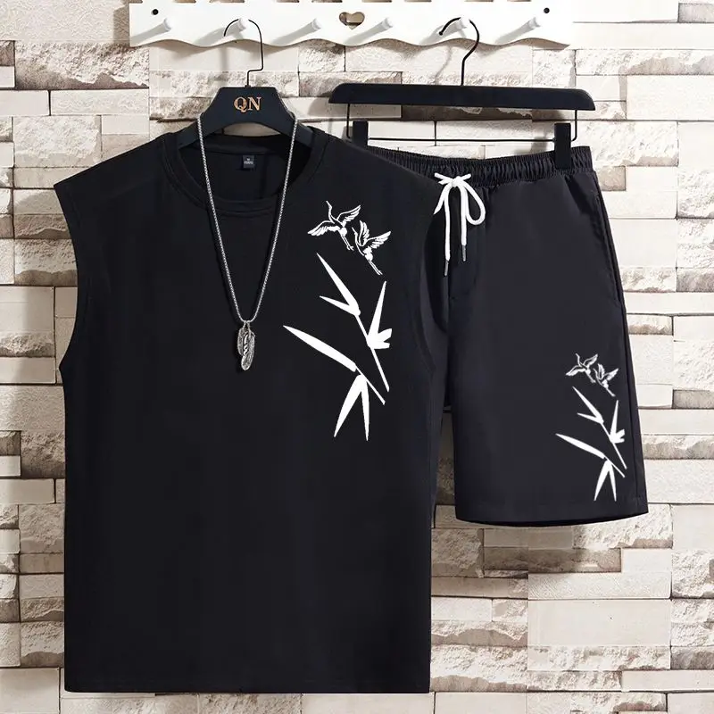 

Nylon Male T Shirt Short Sets Print Graphic Men's Shorts Set Fashion Man 2025 2 Piece Outfit Regular Fit Two-piece Outdoor Chic