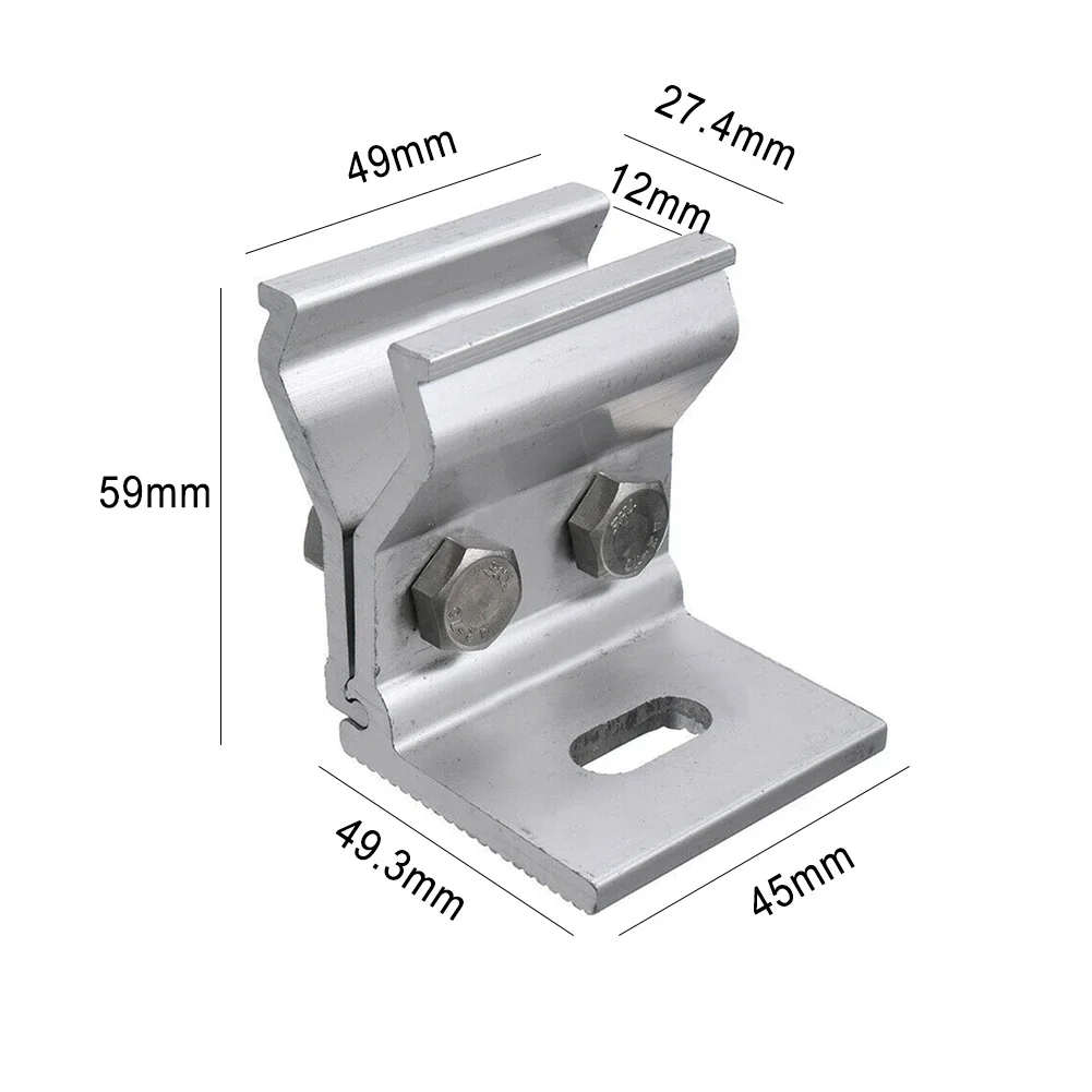 Soportes de montaje para Panel Solar, sistema de abrazadera de fijación fotovoltaica, montaje en techo plano, accesorios de instalación con tuercas y pernos, 1/4 piezas