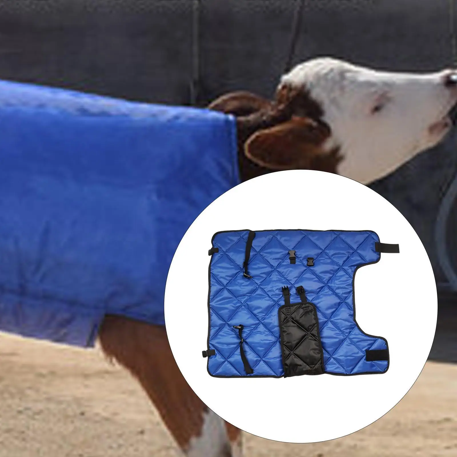 Cow Calf Coat with Reflective Strips Thickened Breathable Wear Resistant Thermal Insulation Keep Warm Farmer Cold Weather