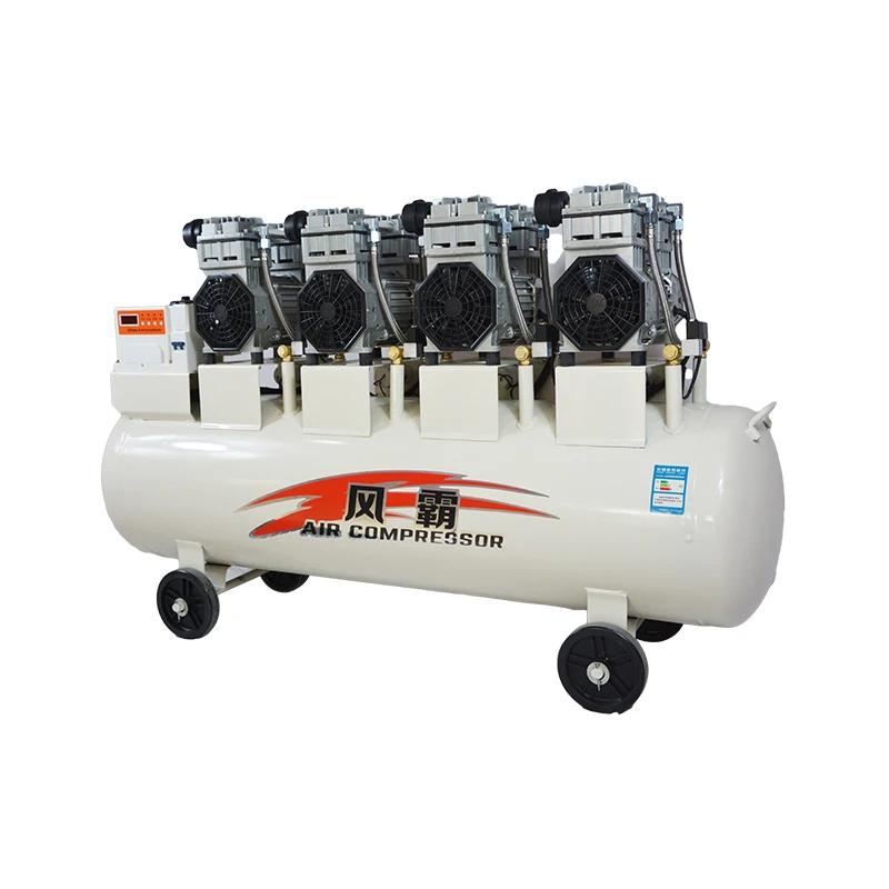 

Промышленный безмасляный поршневой компрессор 200 л с 4 двигателями по 1680 Вт, производство завода, различные портативные модели