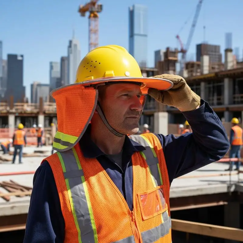 Neck Shield Hard Hat Safety Helmet Sun Shade Cap with UV Protection Reflective Cover for Outdoor JobsGood Quality
