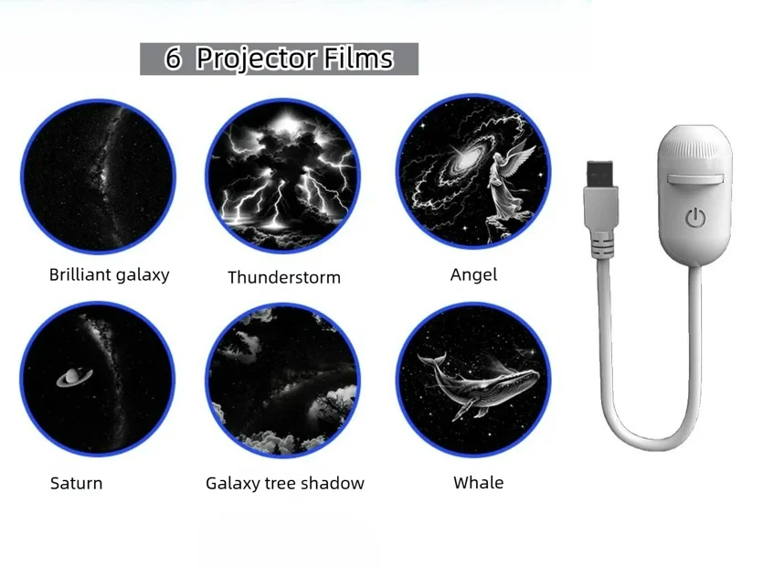 2-in-1 Mini Galaxy Star Projector Nachtlampje – Sterrenhemel sfeerverlichting voor slaapkamer, slaap en decoratie