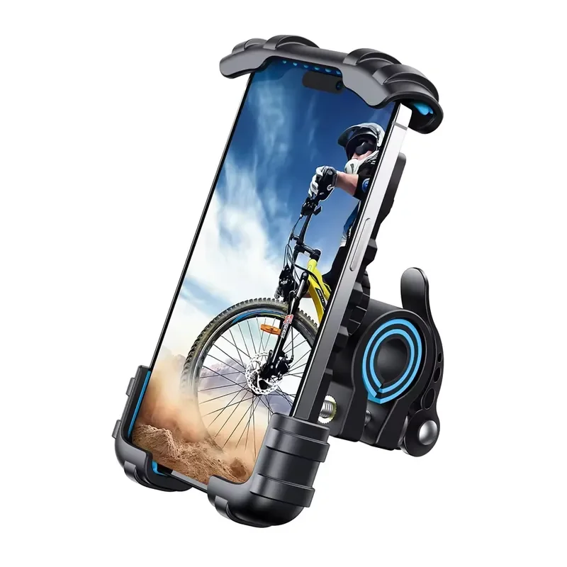 BM02 Universal Motorcycle Phone Mount Adjustable Bicycle Phone Holder With Safety Lock One Hand Operation Handlebar