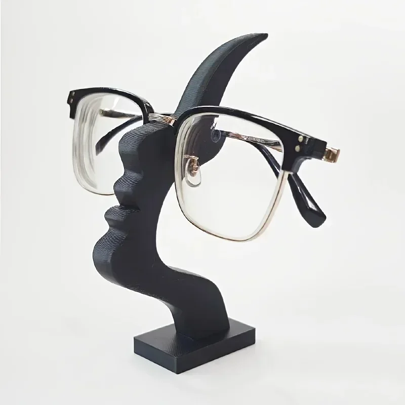 1O Unique Curved Eyeglass Holder Stand Secure & Artistic Storage Solution Elevate Desk or Nightstand Decor Practical Minimalist