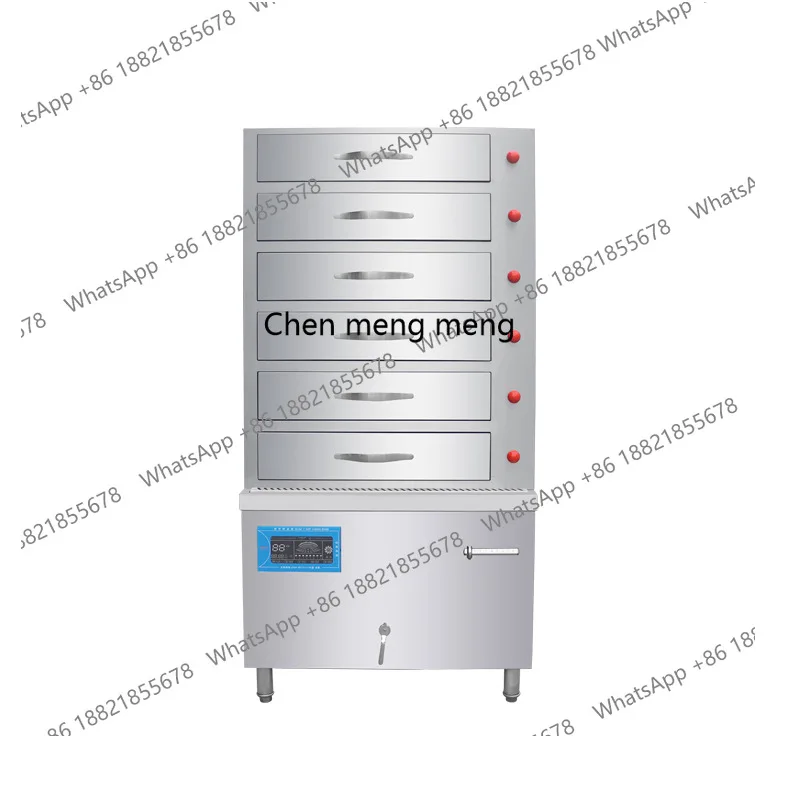 Vaporizador electromagnético de seis capas para fideos y huevos al vapor, vaporizador eléctrico Liangpi multifuncional con calefacción en capas para piel de arroz