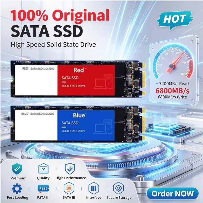 NGFF M2 2280 SATA III SSD 500GB 1TB 2TB High Performance Internal Solid State Hard Disk Hard Drive for Notebook Desktop Laptop
