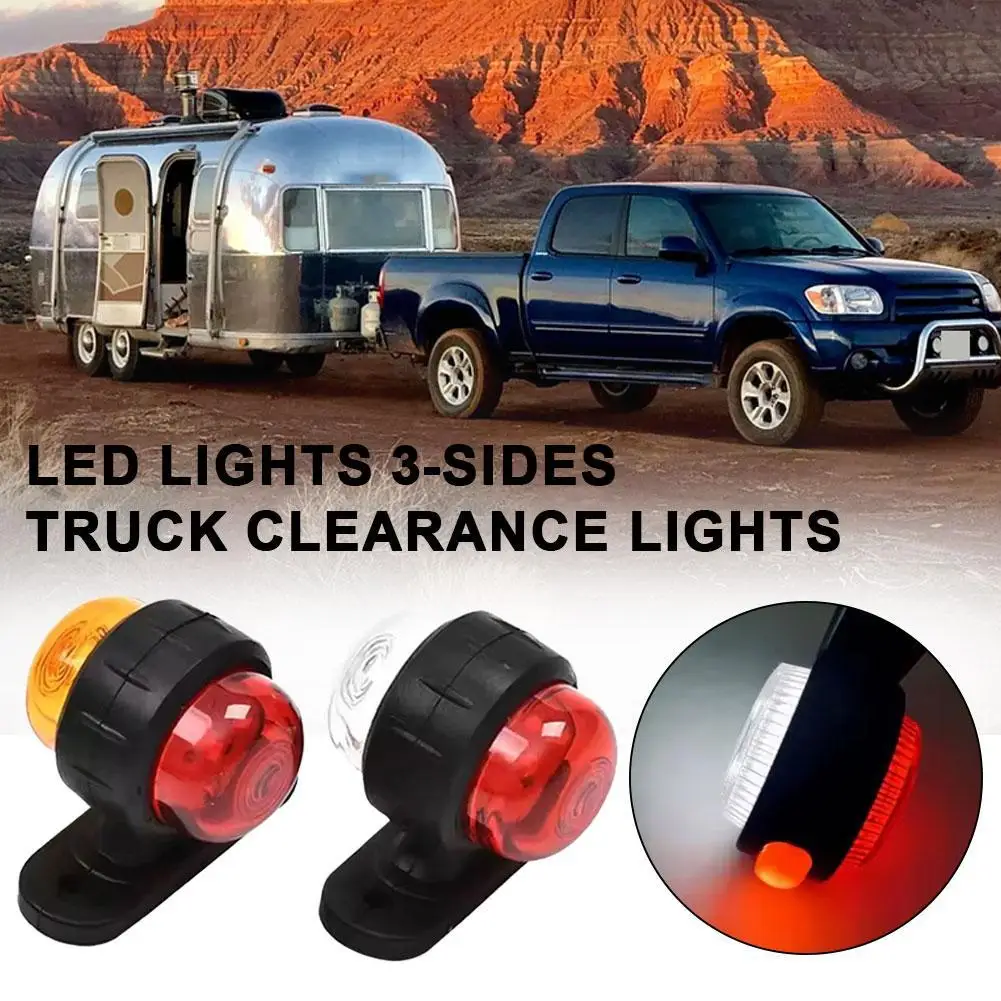 

Универсальный светодиодный боковой габаритный фонарь, светодиодные фонари, 3-сторонние габаритные фонари для грузовиков, 12 В, 24 В, боковой габаритный фонарь для автофургонов