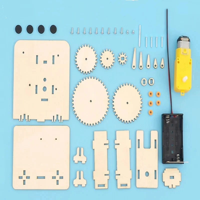 DIY 3D Mechanical Gear Transmission Model Assembly Wooden Puzzle Education STEM Science Teaching Tools Children's Toys