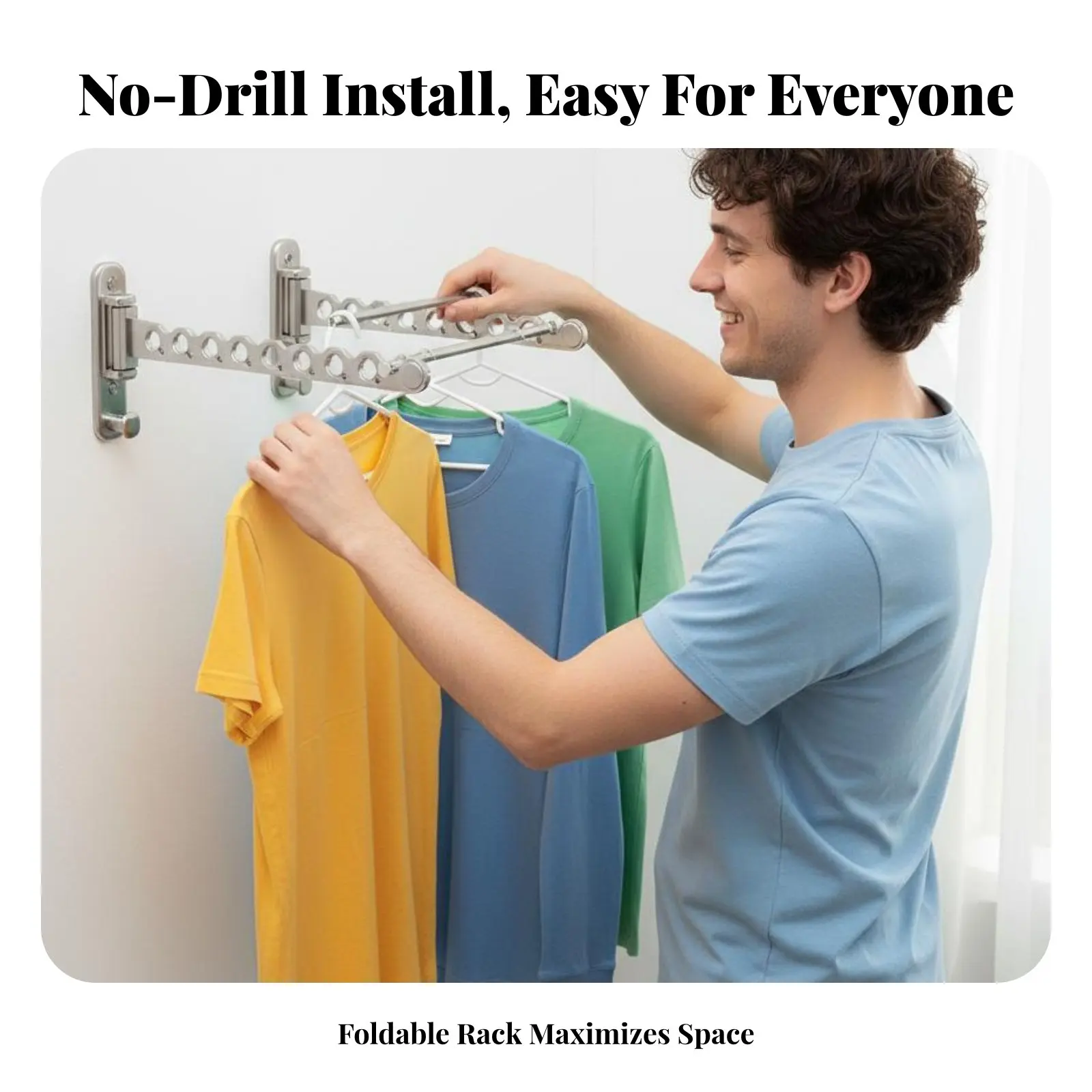 

Accordion Clothes Airer Foldable Drying Rack Folding Space-Saving for Apartment Dwellers, Renters, Balcony, Small Spaces, Garage