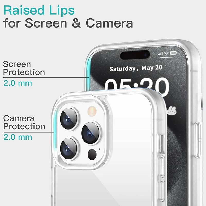 360-Ganzkörperhülle für iPhone 16, 15, 14, 13, 12, 11 Pro Max, stoßfeste, transparente, doppelseitige Hülle für iPhone X XS XR 7 8 SE 2 3 – Detail 3